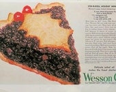 Vintage 1955 Ladies Home Journal Ad Wesson Oil Mince Pie Recipe Holiday Color Ad