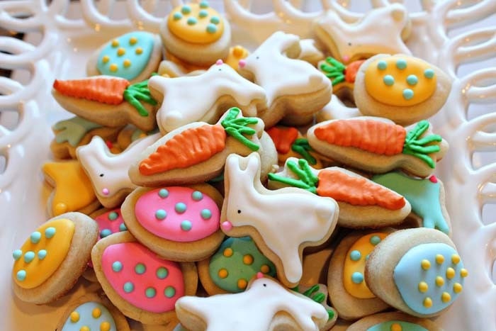READY TO SHIP Easter Cookie Nibbles -3 Dozen Miniature Bunny, Carrot, Egg Cookies