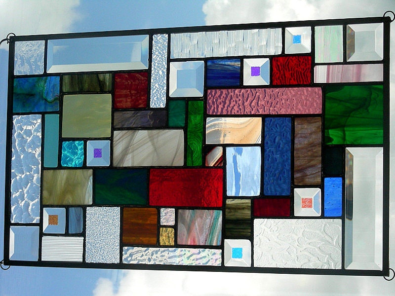 Stained Glass Window Panel - Geometric Color