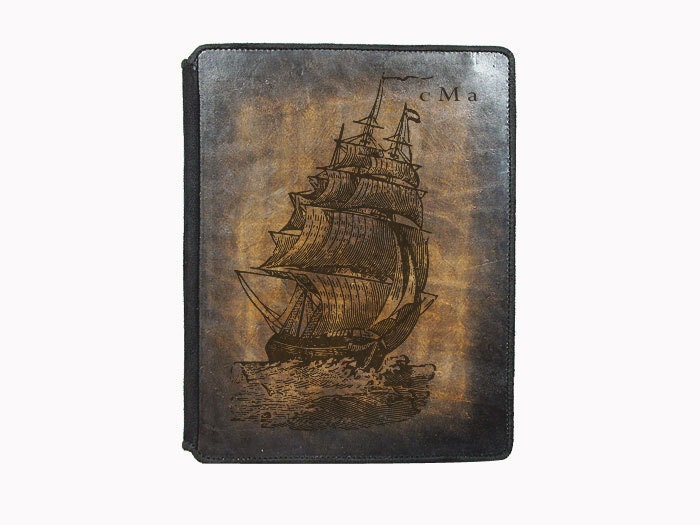 iPad 2,3,4 Leather Cover - Pirate Ship