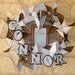 New Arrival Welcome Baby Wreath - Blue & Brown - CUSTOM