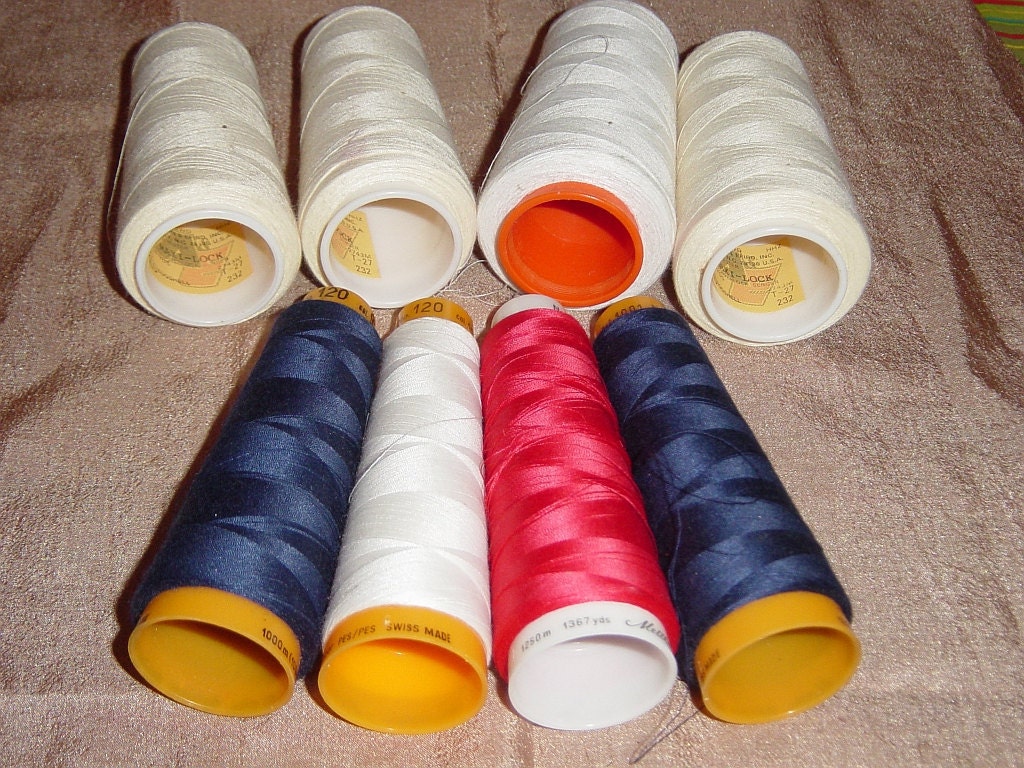 Machine and Hand Sewing Thread Mettler Metrocore, Metrolock, MaxiLock Thread, Eight Spools, Cones, Lot Craft Supplies YacketUSA