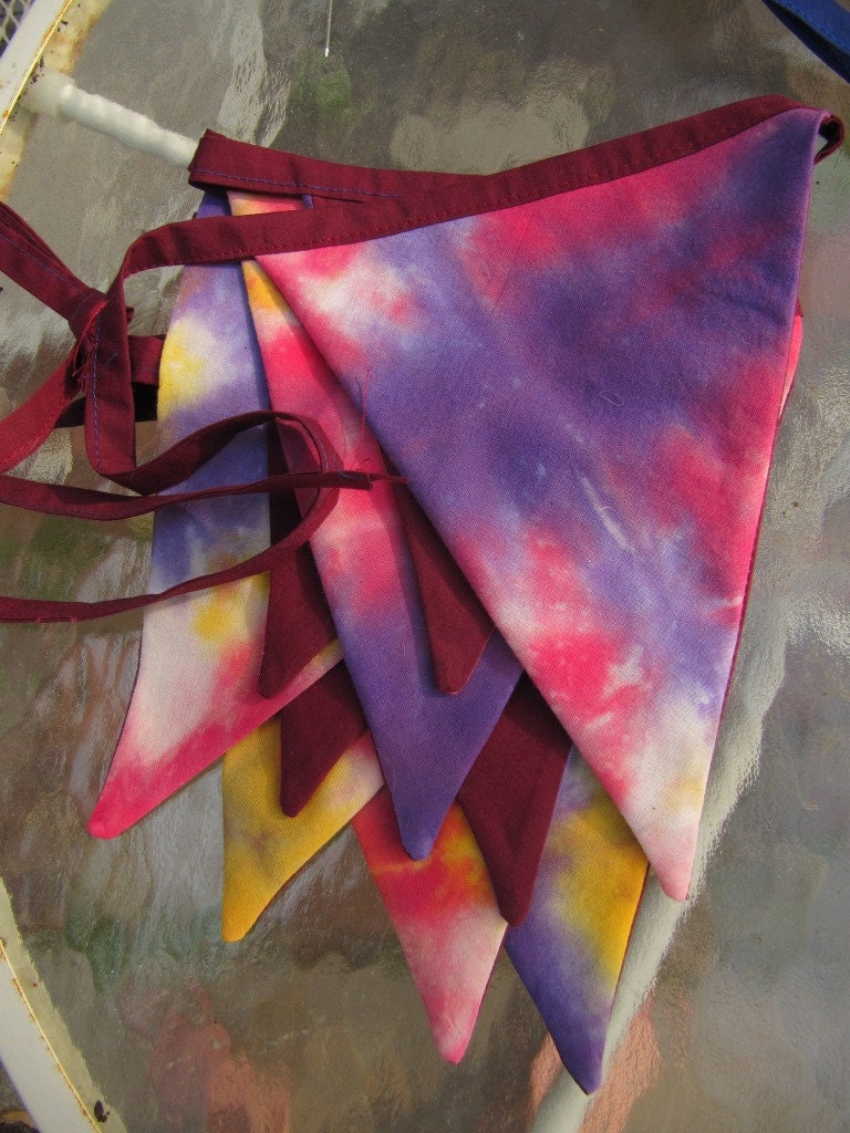 Sale - Hand Dyed Bunting - Banner - Pennant