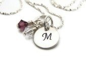 Personalized monogram "inital necklace" hand stamped sterling silver