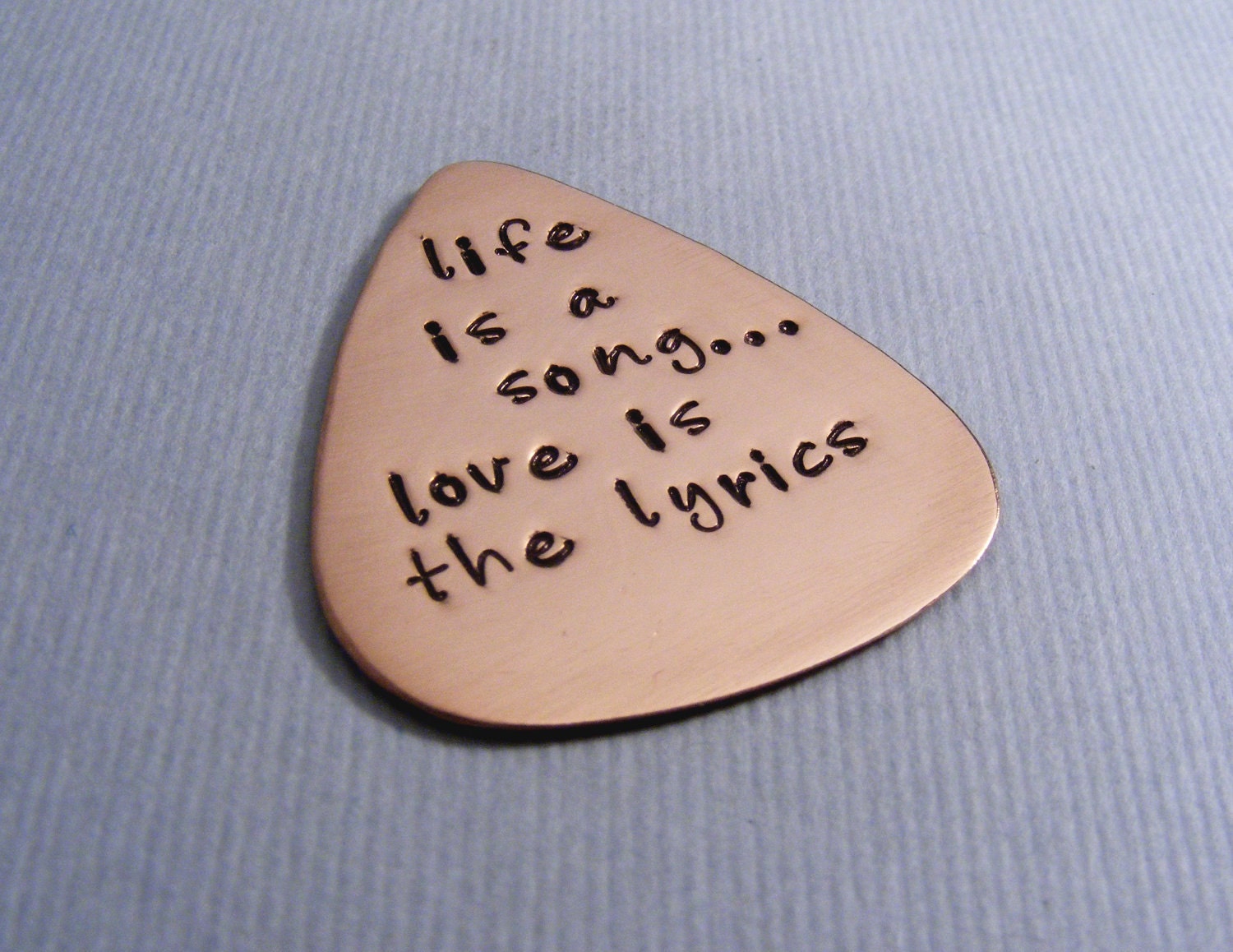 Personalized Guitar Pick-Custom Pick For Him-Music Lovers Gift-Mens Gift-Hand Stamped Gift