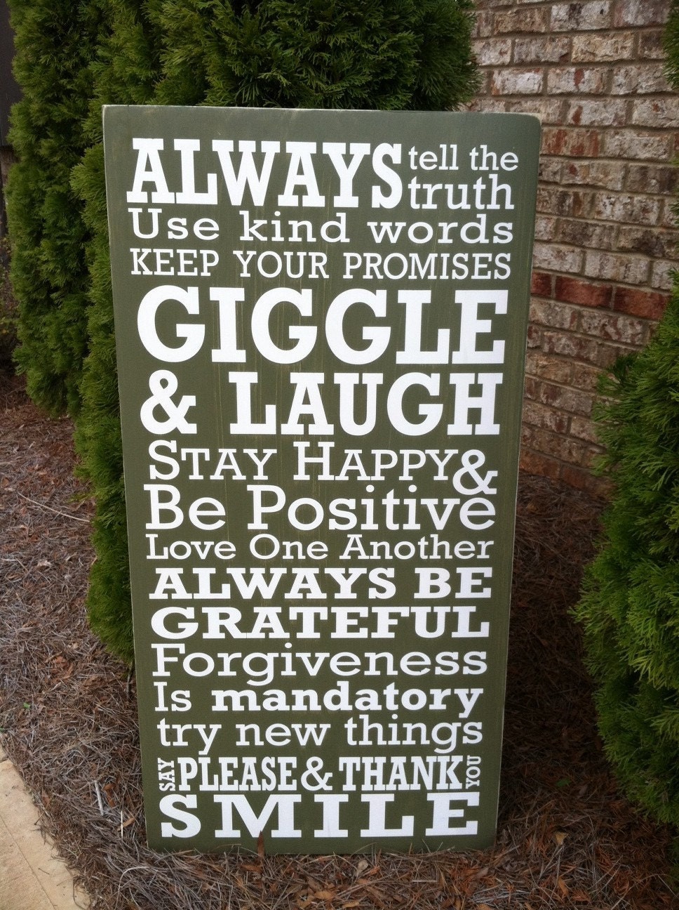 Family House Rules VERSION 2 Subway Sign (LARGE 2'x4') - Hand Painted and Distressed