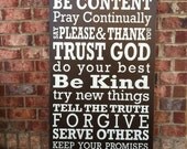 Family Rules of the House - Religious Version - Subway Sign (LARGE) 2'x4' - Hand Painted and Distressed