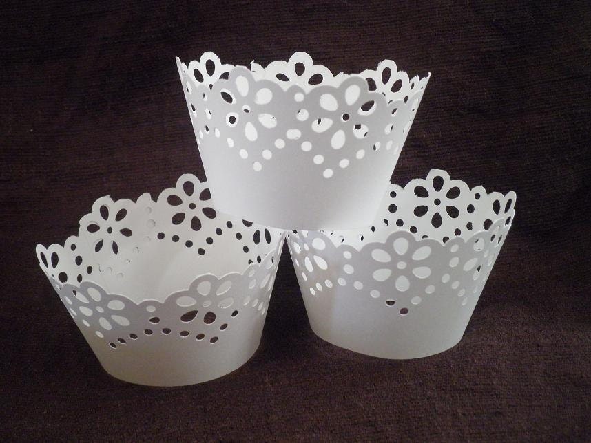Elegant Floral Lace Cupcake Wrapper Set of 12