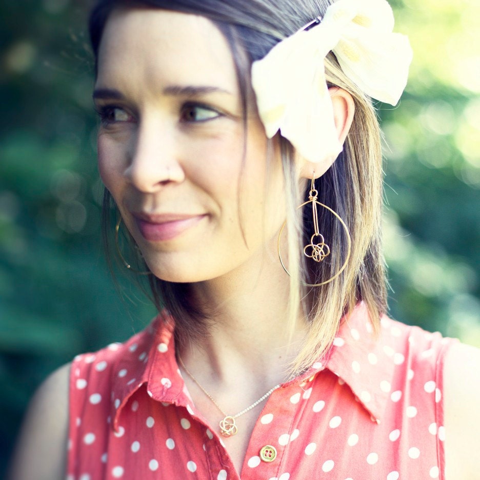 Hoop Brass Twist Earrings