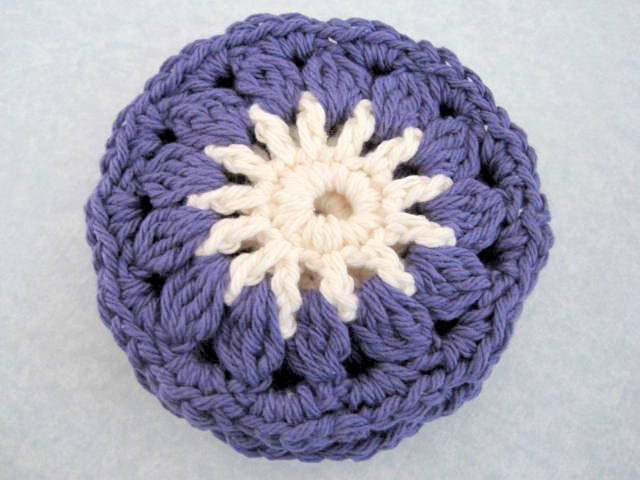 Purple White Crochet cotton Coaster home decor table top set of 4 mug beverage housewares handmade