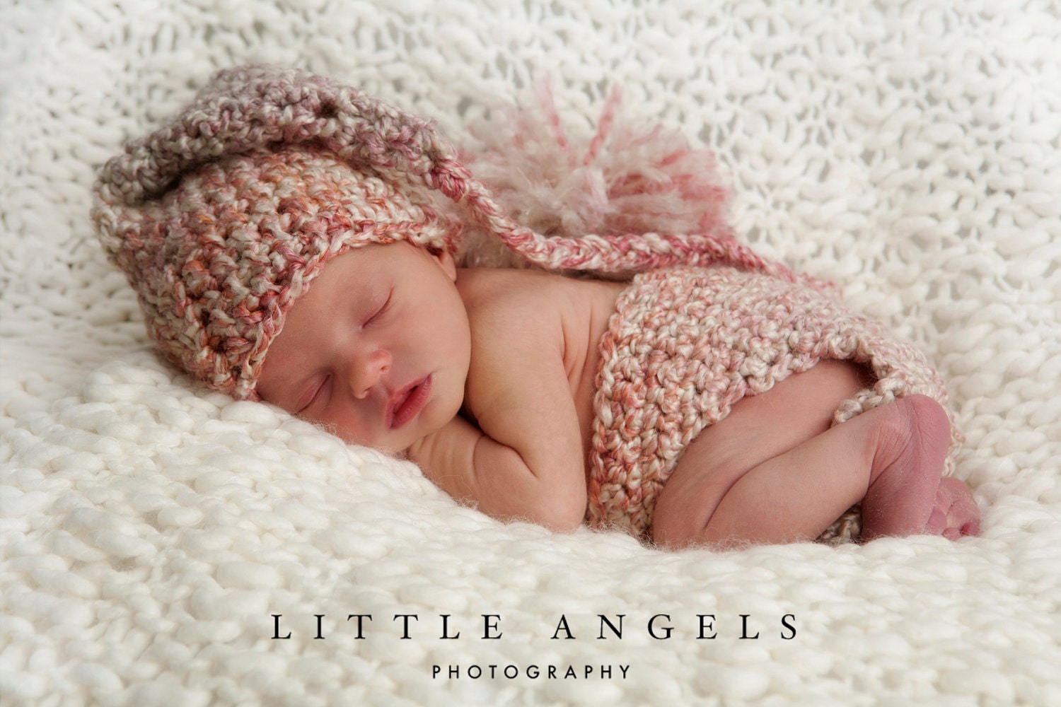 Funky Chunky Stocking Cap Crochet Hat and Diaper Cover Pattern (532)