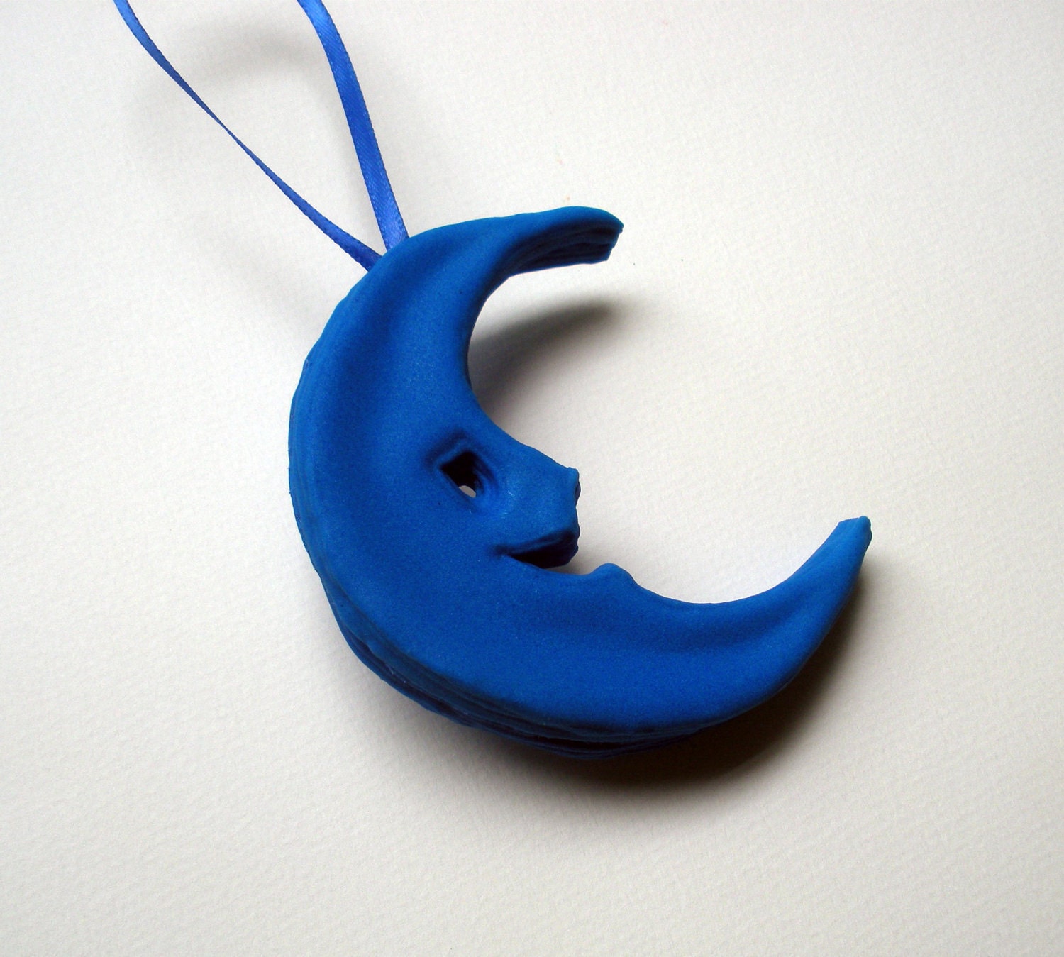 Blue Moon Ornament Sugar Hand Piped Royal Icing Hand Made Gifts Graduation Childrens Home Decor Birthdays Custom Ornament