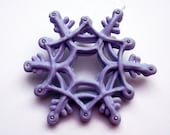 Snowflake Ornament Edible Sugar Hand Made To Order Pastel Purple Lavender Christmas Winter Weddings Unique Gifts Holiday Decor Cake Topper - SugarFunOrnaments