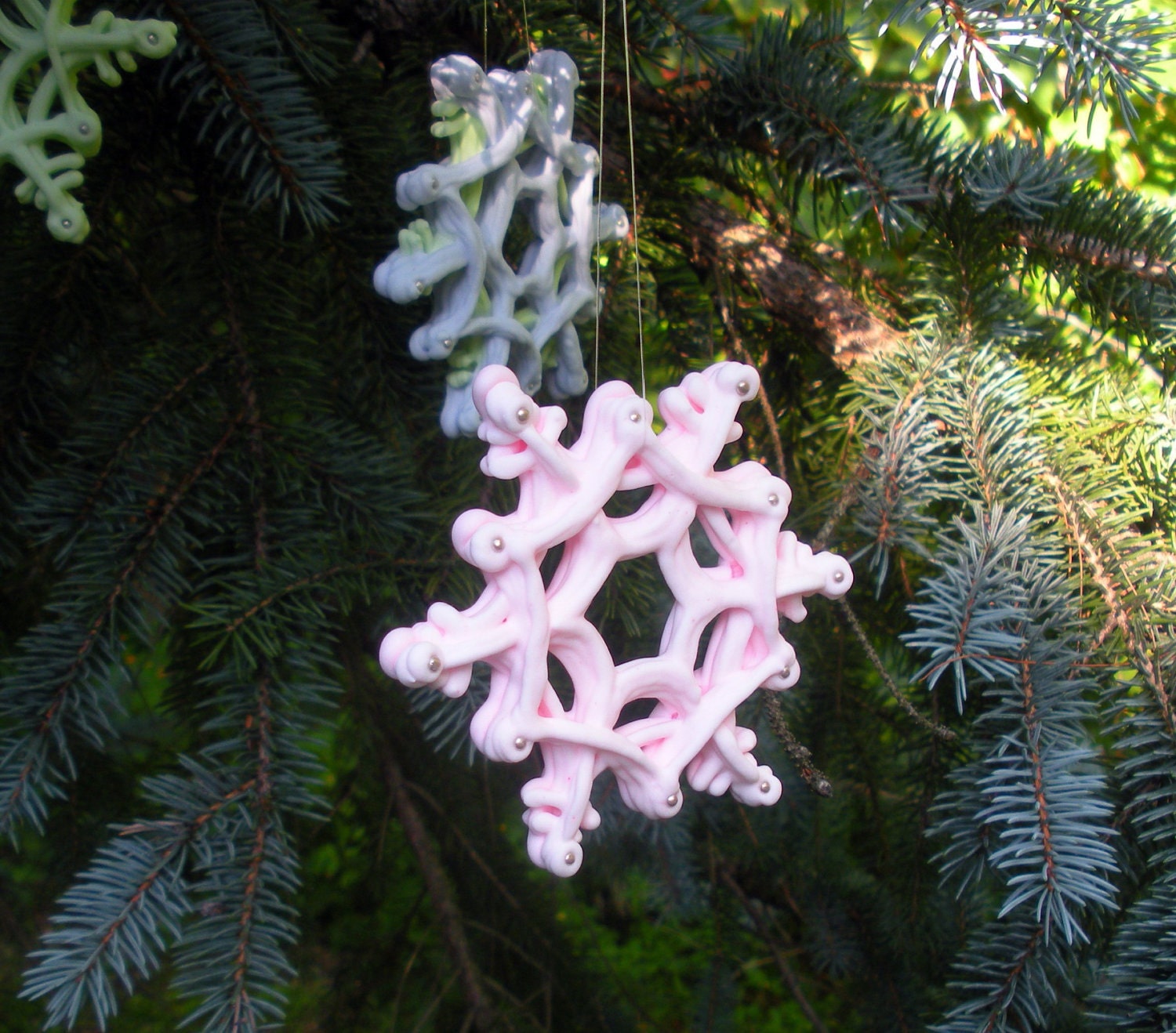 Ornament Snowflake Pink Pastel UNIQUE SUGAR CRAFT Hand Piped Christmas Winter Weddings Unique Gifts Winter Holiday Decor Baby Girl
