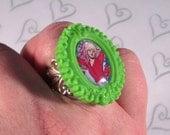 ON SALE - Jem and the Holograms Cameo Ring on Gold Base