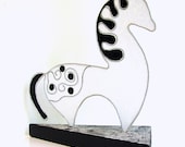 Modern Abstract Horse Sculpture Mixed Media