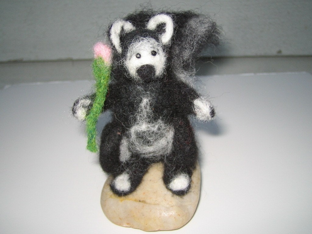 Needle felted Black fox squirrel