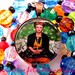 Frida Kahlo Beaded Necklace 16" to 18 inch- Round Glass and Metal Pendant