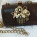 Brown Purse, Steampunk Snake Skin, deep brown, Victorian Noir handbag, OOAK High Fashion evening clutch, La Marelle CoutureLAYAWAY PLANS