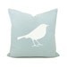 16x16 bird pillow case - White and aquamarine decorative pillow cover - 16x16 bird throw pillow cover - Shabby chic home decor