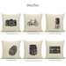 Personalized pillow case - Your urban print choice (camera, bicycle, cassette, water tank, thumbprint) & fabric - 18x18 throw pillow cover
