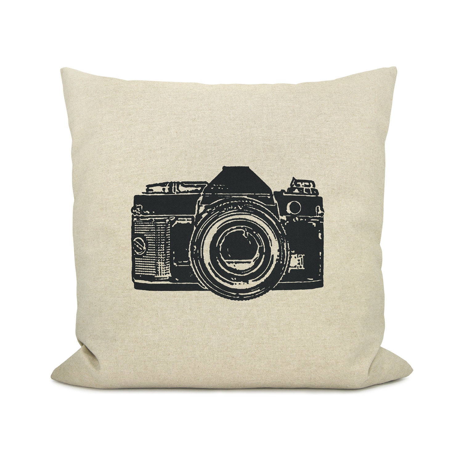 Personalized pillow case - Your urban print choice (camera, bicycle, cassette, water tank, thumbprint) & fabric - 18x18 throw pillow cover