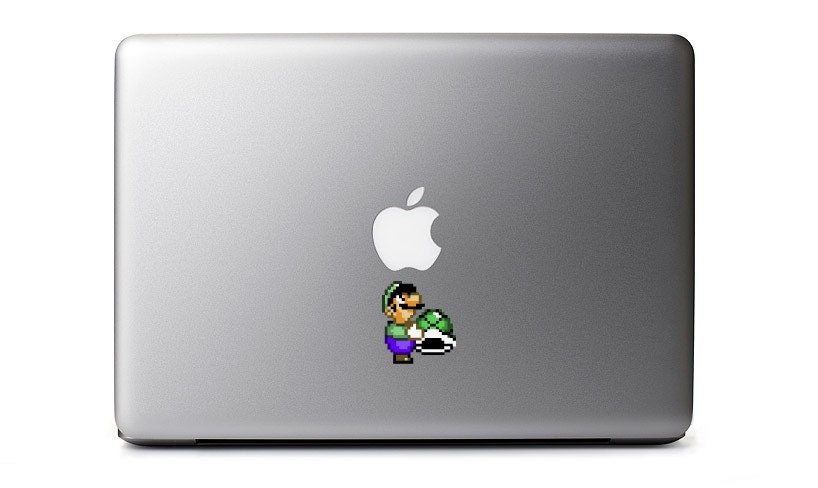 Super Mario Luigi holding Turtle Shell