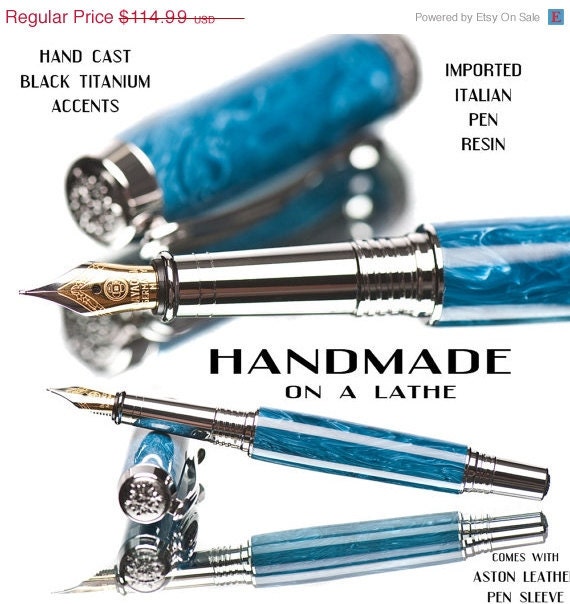 20% ALL PENS On SALE Now Imported Italian Resin Fountain Pen Hand Cast  Made on a lathe by hand High quality outstanding writing pen Custom