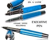 20% ALL PENS On SALE Now Blue cobalt pen rollerball style with black titanium components