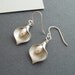 Calla Lily Earrings, White Gold , White Pearl, Calla Lily Jewelry