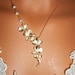 Freshwater Pearls And Gold Orchid Cascade Necklace Wedding, Bride, Bridesmaids Gift