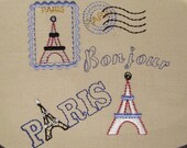 Bonjour Paris - fill stitch designs, pattern, file - for hoop 4x4