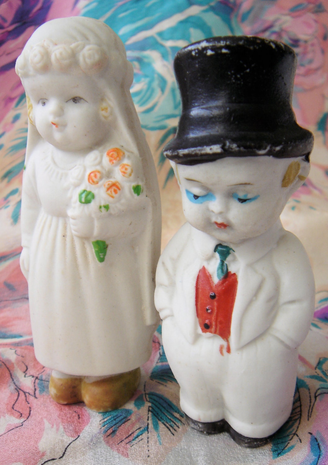 1920's Bisque Wedding Cake Topper-Japan