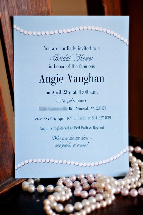 Elegant Pearls - Bridal Shower Invitations
