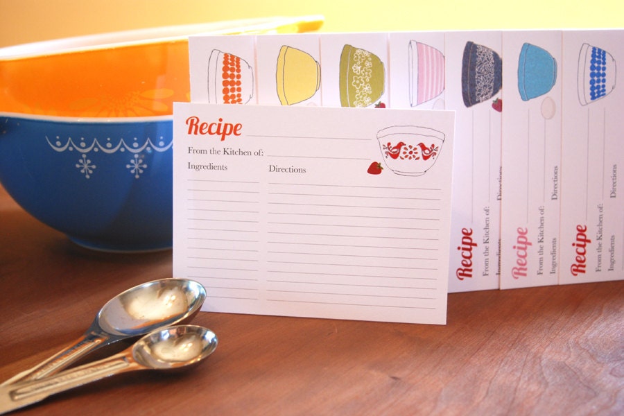 NEW - Set of 8 - Vintage Pyrex Recipe Cards