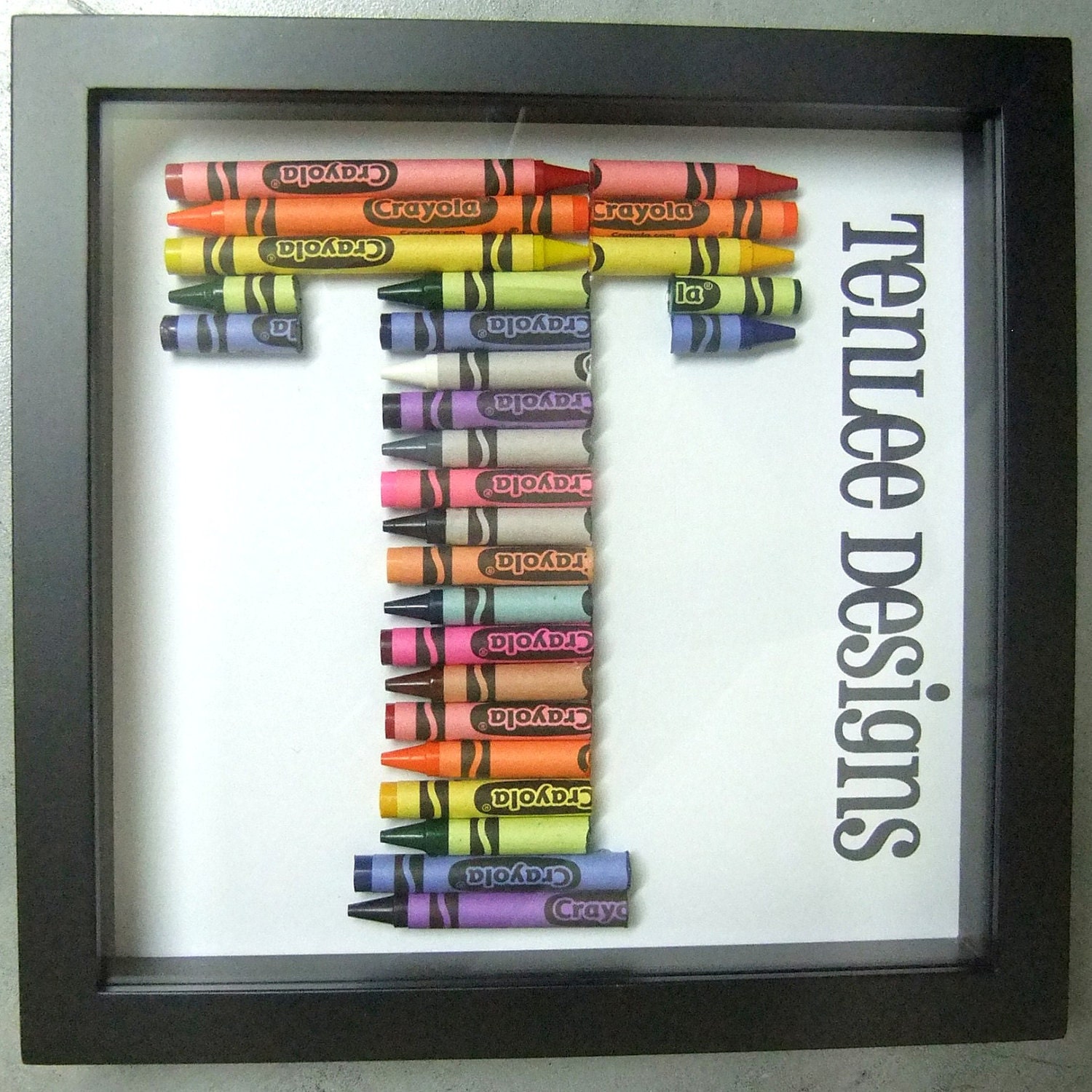 Crayon Letter Shadow Box Frame