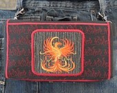 Phoenix Belt Bag Hands Free Bag Hip Pouch Embroidered "Out of the Ashes" Bikers Hikers Concert Goers Tourists Riders