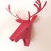 set of 3 faux deer head, faux taxidermy , greeting card,pink