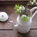 RESERVED,Circa 1900 , COMPLETED French antique creamy white enamel coffee pot and goldy, a blue lamp and a children book