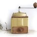 French enamel and wood coffee grinder Peugeot - coffee mill-