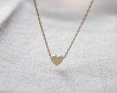 Cute tiny gold Heart charm Necklace - S2208-1