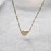 Cute tiny gold Heart charm Necklace - S2208-1