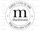 SELF INKING Custom Address Stamp - Letter Circle Address PR158