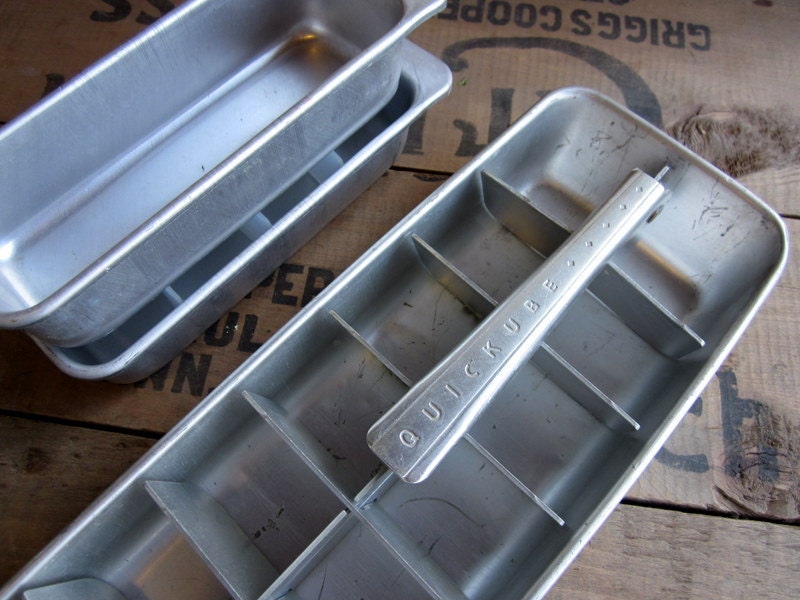 Set of Vintage Metal Ice Trays