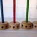 Retro Vintage Style Photo Holders, Wood Game Pieces, Vintage Table Number Holders, Set of Five