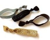 Glamour Collection Glitter Hair Ties Set of 4