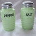 Jadeite Salt and Pepper Shakers, Jadeite Beehive Salt and Pepper Shakers