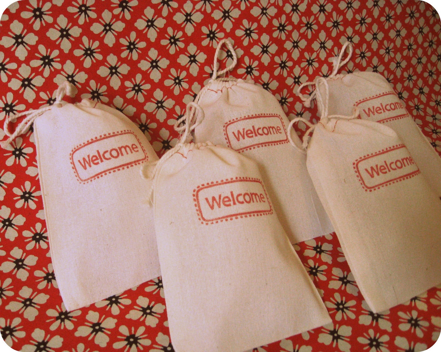 Muslin Wedding Favor Bags Drawstring Wedding Welcome Bags