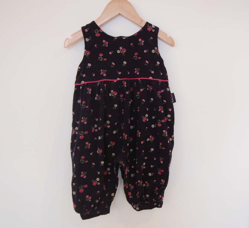 Vintage Velvety Corduroy Dungarees Overall - Size 12 months