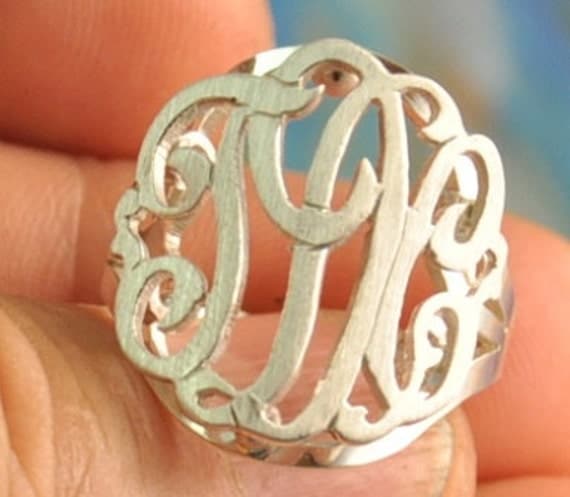 Monogram ring SSR1, sterling silver.